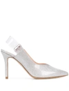 PINKO METALLIC SLING-BACK PUMPS