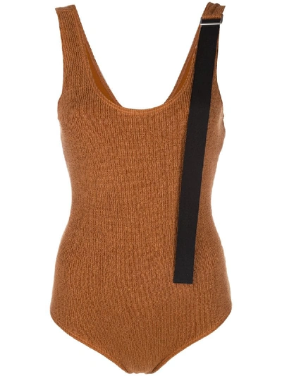 Jil Sander Tank Top Bodysuit In Brown