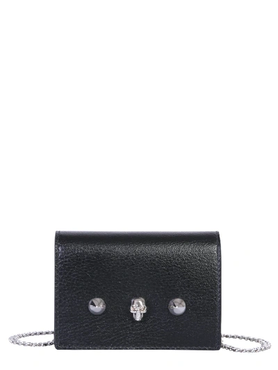 Alexander Mcqueen Mini Bag With Skull And Studs In Nero