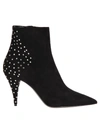 Saint Laurent Kiki Zip Stud Booties In Black