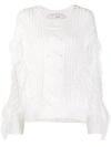 IRO FRINGED CABLE-KNIT SWEATER