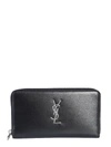 SAINT LAURENT LARGE ZIP AROUND MONOGRAM WALLET,529899 0SX0E1000