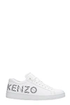 KENZO SNEAKERS IN WHITE LEATHER,11280432
