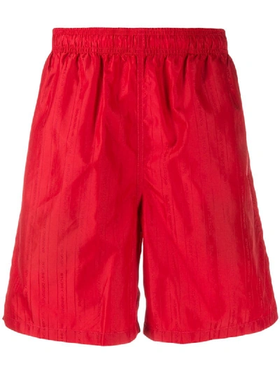 Stussy Logo Jacquard Track Shorts In Red