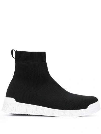 Versace Jeans Couture Pull-on High-top Sneakers In Black