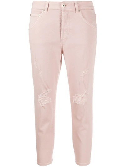 Dondup Distressed Skinny Jeans In Pink