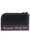 ALEXANDER MCQUEEN BLACK LEATHER WALLET,600390 1SJ2B1092