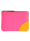 Comme Des Garçons Super Fluo Wallet In Pink Yellow