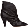 Isabel Marant Lasteen Ruched Leather Ankle Boots In Nero