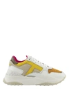 Tod's Sneakers In Leather And High-tech Fabric In White/yellow