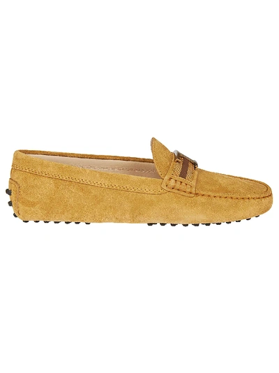 Tod's Mid-t Plaque Loafers In Yellow