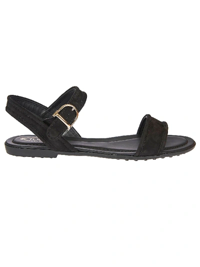 Tod's Ankle Buckle Strap Sandals In Black