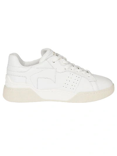 Tod's Side Logo Perforated Sneakers In White