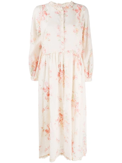 The Great Fiddle Floral Print Dress In Neutrals