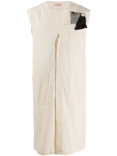 Raf Simons Patch Detail Sleeveless Jacket In White