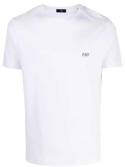 Fay T-shirt Mit Logo-print In White