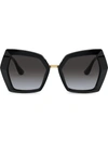 Dolce & Gabbana Dg Monogram Oversized-frame Sunglasses In Black