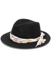 Forte Forte Floral Ribbon Felt Fedora In Black