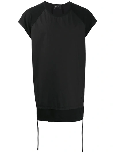 Andrea Ya'aqov Layered Cotton T-shirt In Black