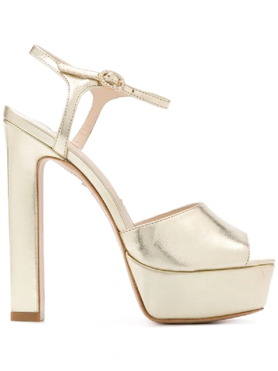 Sophia Webster Peep Toe Platform Sandals In Gold