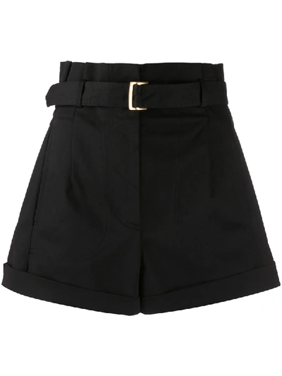 Alberta Ferretti Buckled Tailored Shorts In Black