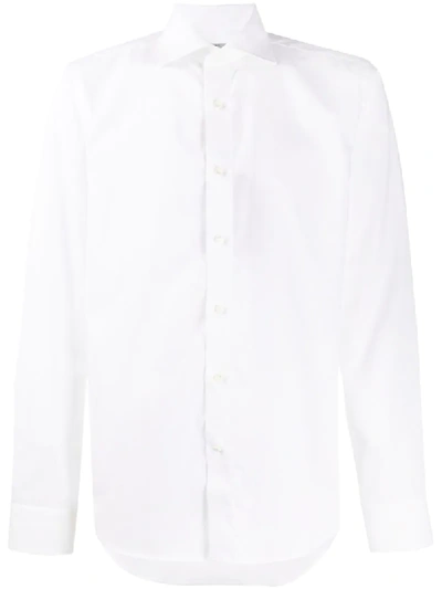 Canali Spread Collar Shirt In White