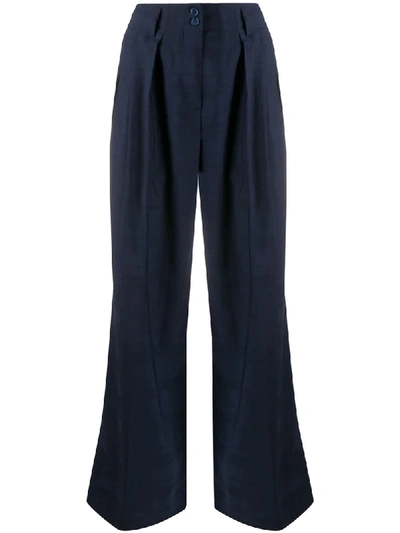 Paul Smith High-rise Palazzo Trousers In Blue