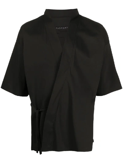 Alchemy Wrap Style Shirt In Black