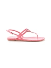 Prada Patent Leather Logo Sandals In Pink