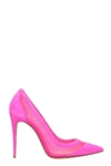 CHRISTIAN LOUBOUTIN GALATIVI 100 PUMPS IN FUXIA SUEDE AND FABRIC,11374238