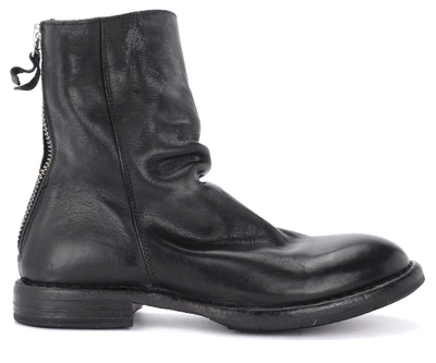 Moma Black Leather Ankle Boot In Nero