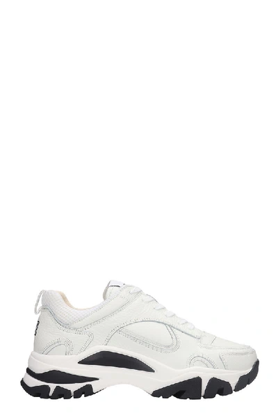Ami Alexandre Mattiussi Logo-embroidered Panelled Leather Trainers In White