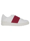 Valentino 20mm Open Leather Sneakers In Biancoraspberrypink