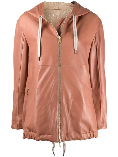 Brunello Cucinelli Mid-length Hooded Parka In Pink