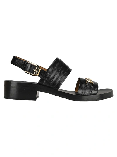 Gucci Men's Sandal With Interlocking G Horsebit In Black