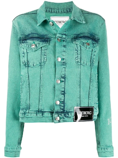 Iceberg Bleached Denim Jacket In Blue