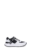 Burberry Ronnie Two-tone Leather Logo Sneakers In Black