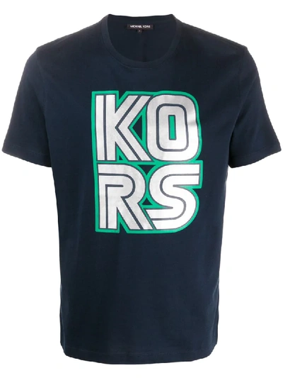 Michael Kors Oversized Logo T-shirt In Blue