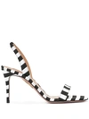 AQUAZZURA STRIPED SLINGBACK SANDALS