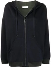 MAISON ULLENS CONTRAST-TRIMMED ZIP-UP HOODIE