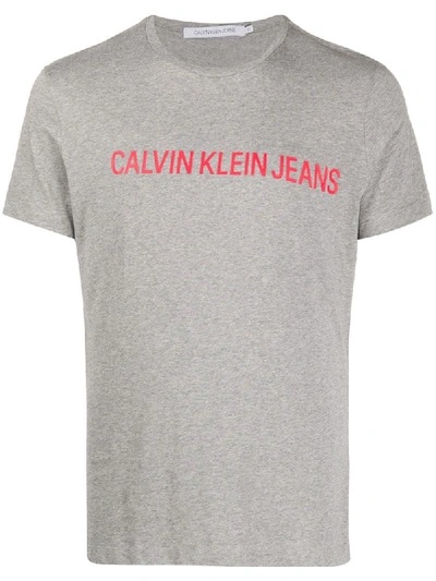 Calvin Klein Jeans Est.1978 Logo-print Crew Neck T-shirt In Blue