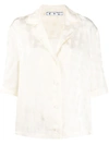 OFF-WHITE SPLATTER-EFFECT POLKA DOT TOP