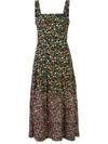 TORY BURCH SEQUINED FLORAL-PRINT MIDI DRESS