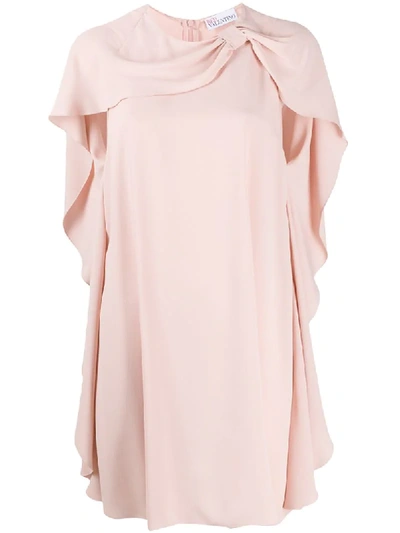 Red Valentino Cape Sleeve Shift Dress In Pink