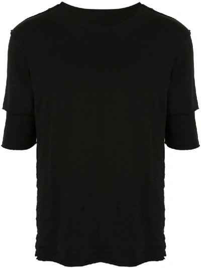 Attachment Overlay Sleeve T-shirt In Black
