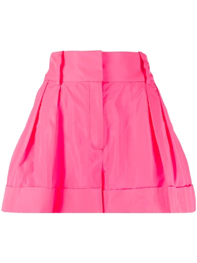 Valentino High-waisted Darted Shorts In Pink