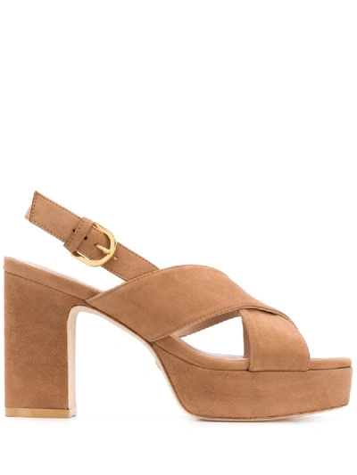 Stuart Weitzman Jerry Platform Sandals In Brown