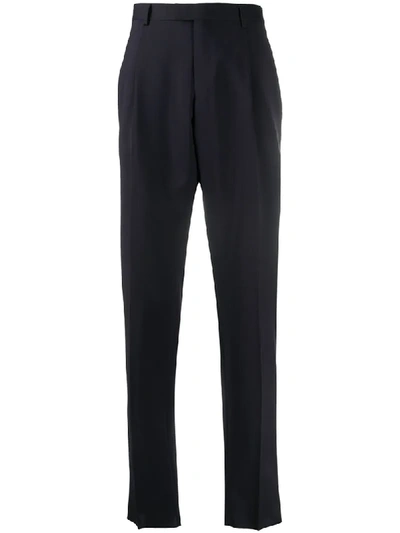 Z Zegna Straight Leg Tailored Trousers In Blue