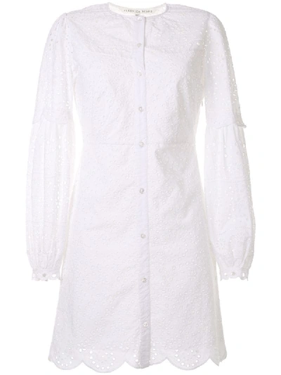 Veronica Beard Yana Embroidered Dress In White