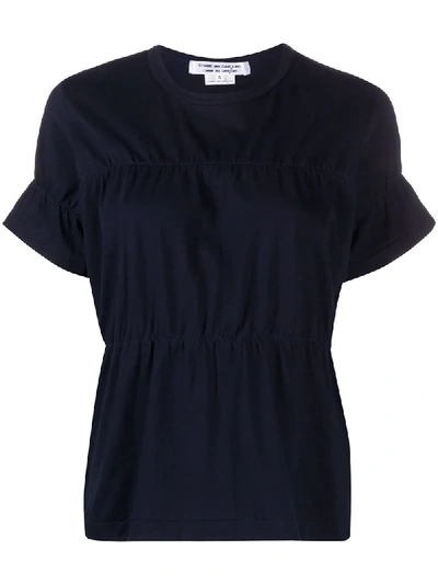 Comme Des Garçons Comme Des Garçons Ruched Short-sleeved T-shirt In Blue